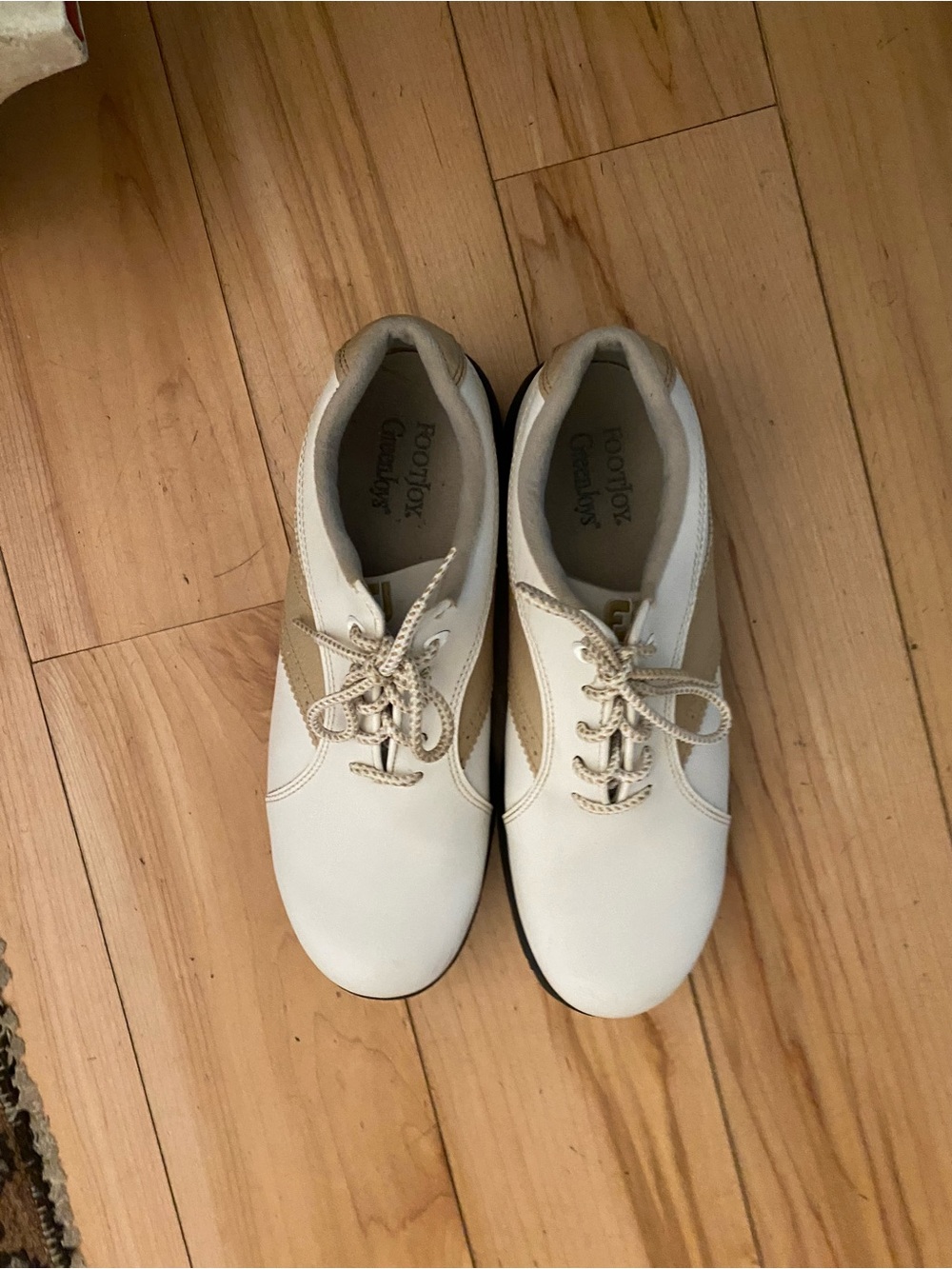 FootJoy Women’s White and Tan Golf Shoes 8.5 M